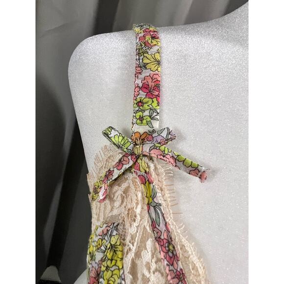 For Love and Lemons Calico Prairie Floral and Lace Print Boho Cottagecore Bra S - Picture 5 of 7